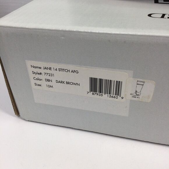 FRYE Womens Jane 14L Stitch AFG Leather Casual Dress Boot Dark Brown Size 10 NWB - Picture 3 of 14